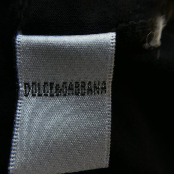 Dolce & Gabbana Designer Black Lux Beaded Large Front Logo Back Macrame Yoke M - Picture 7 of 7